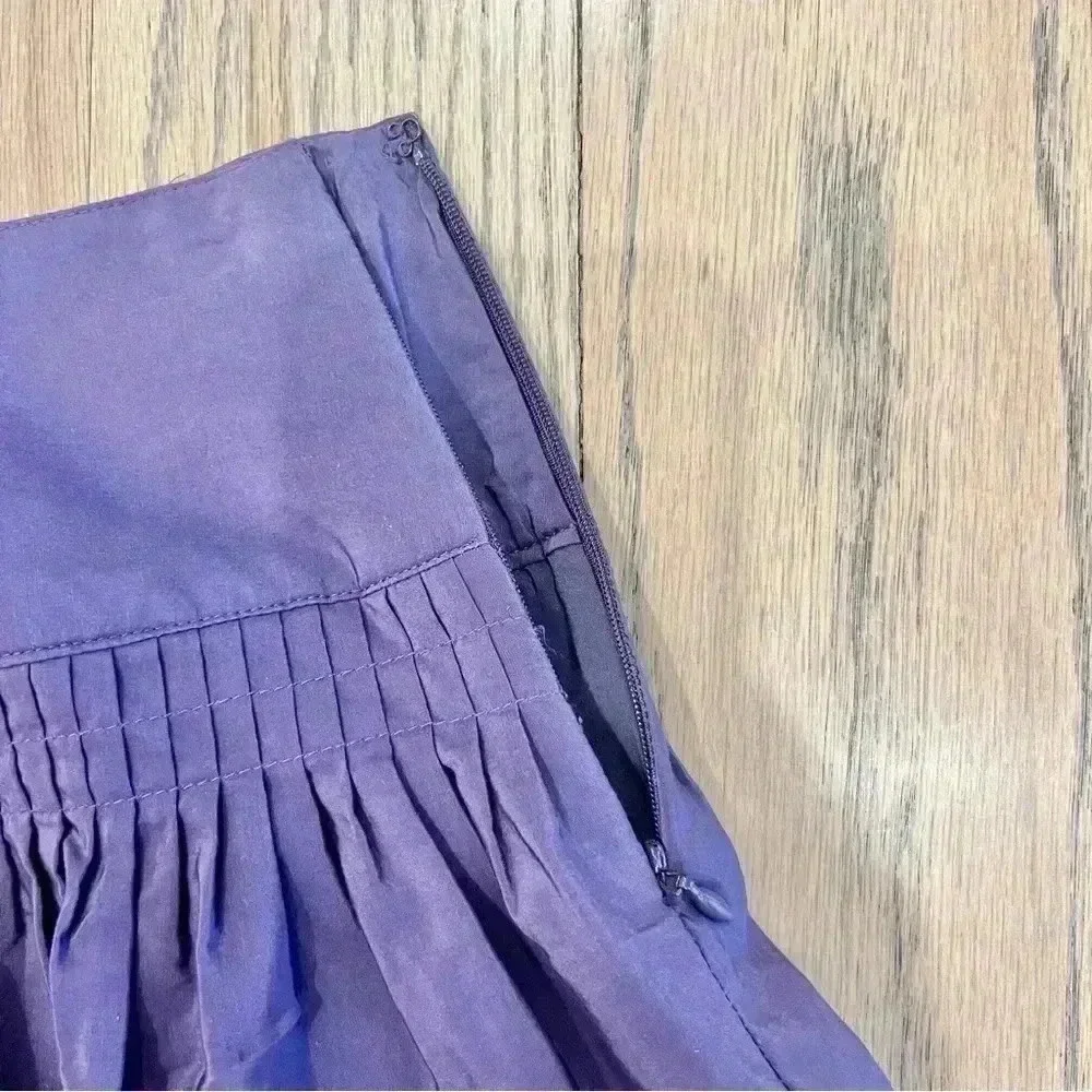 GAP Petite Women’s Satin Gathered Purple A-Line Skirt Size 0 Petite - Picture 8 of 12
